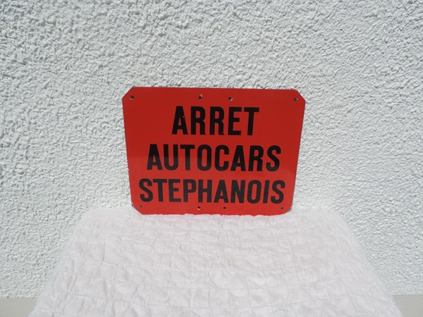 Plaque émaillée Arrêt Autocar Stéphanois