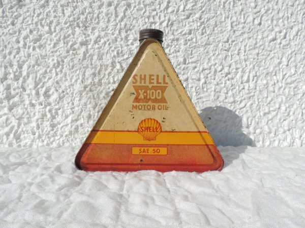 Bidon d'huile triangulaire Shell