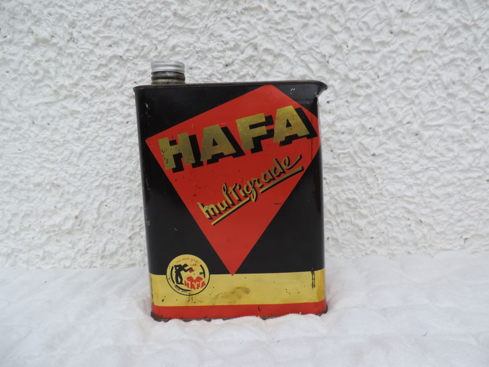 Ancien Gros Pot A Graisse huile HAFA Automobile Bidon Garage Collection  vintage